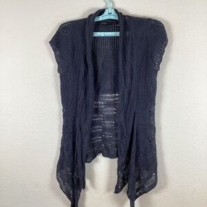Press Womens Sweater Sz M Medium Short Sleeve Cardigan Solid Soft Excellent